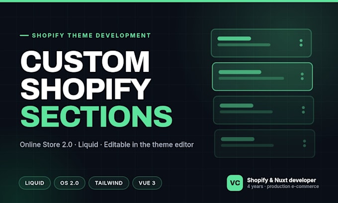 build custom shopify sections and page templates in liquid