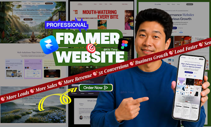 do responsive framer website, framer landing page, framer cms for you
