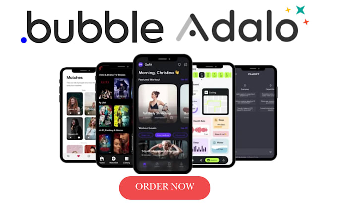 Design bubble adalo glide flutterflow mobile app mvp saas website ...