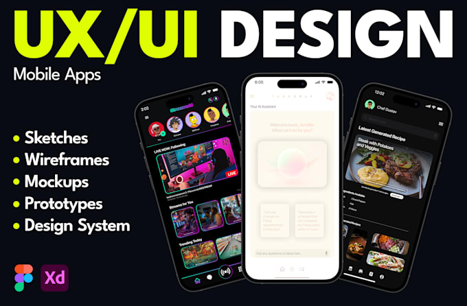 mockup and prototype your mobile app UX UI design in figma
