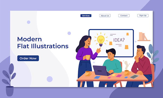 create flat vector illustrations for websites and apps