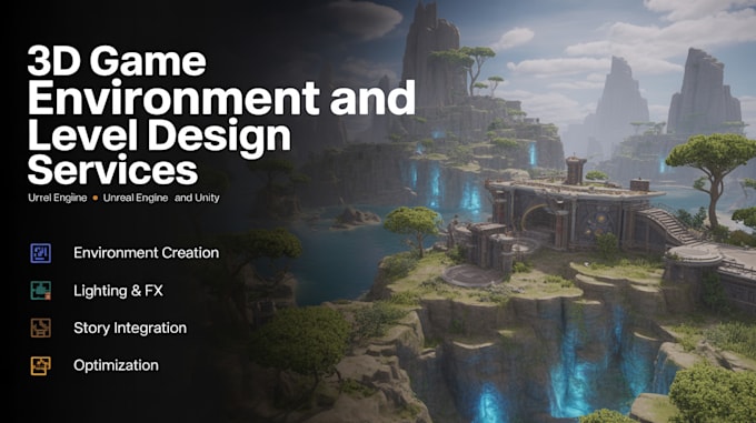 Make realistic 3d game environment and level design in unity and unreal ...