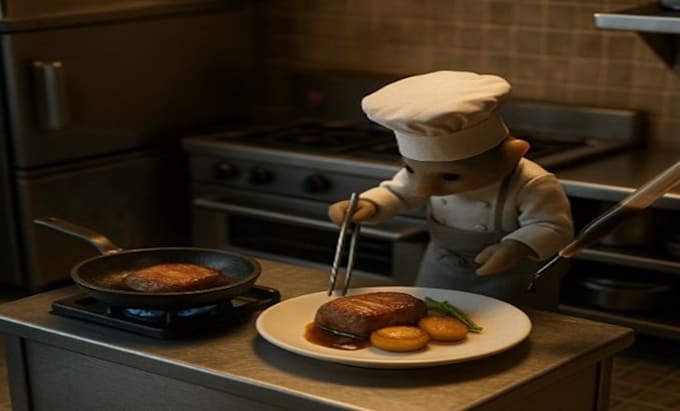 create a miniature video ai food photography ai miniature ai miniature cgi ads