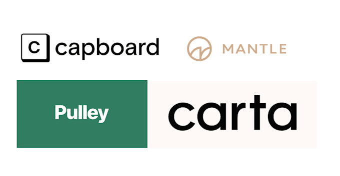 create and manage your cap table, experienced with carta, mantle, pulley