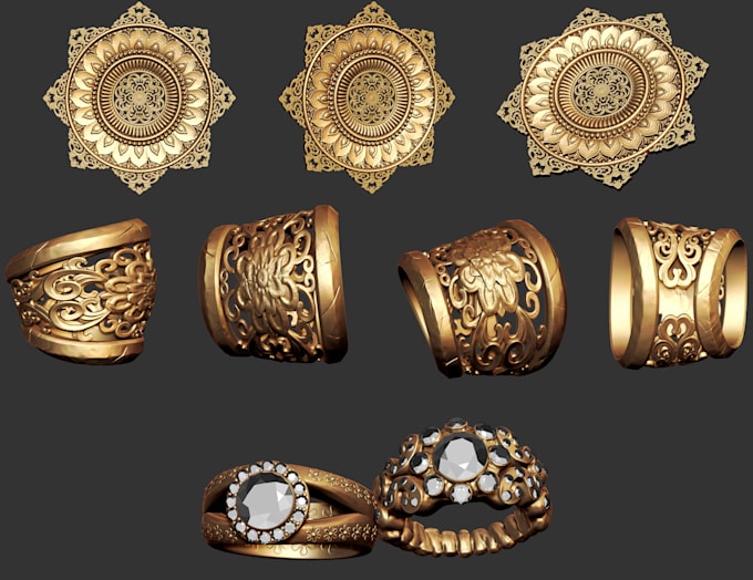 custom 3d ring design realistic cad model pendants stl file 3d printable jewelry