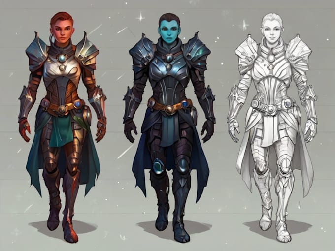 Make beautiful sci fi, fantasy, dnd character full body illustration by ...