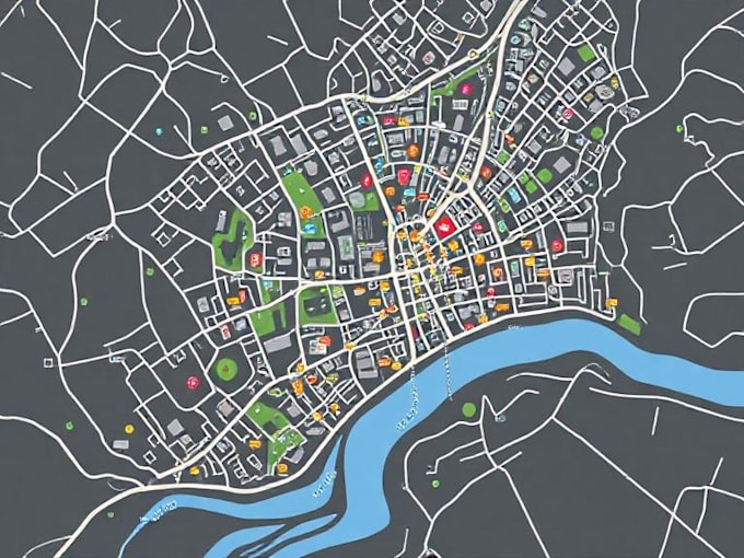 design vector map, city map, site map, travel map, event map design