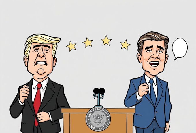 create a political or satirical cartoon