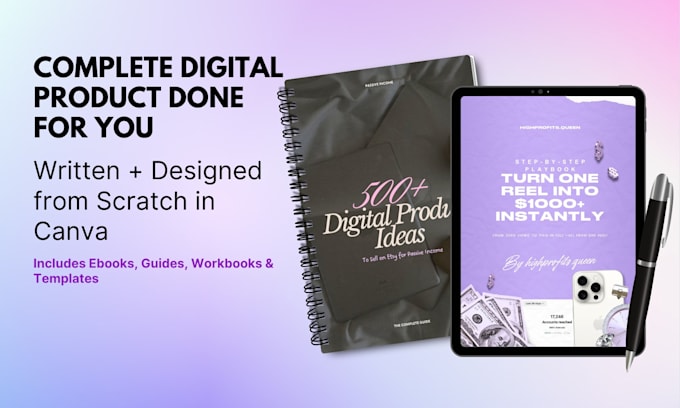 build your full digital product ebook, guide, templates from scratch