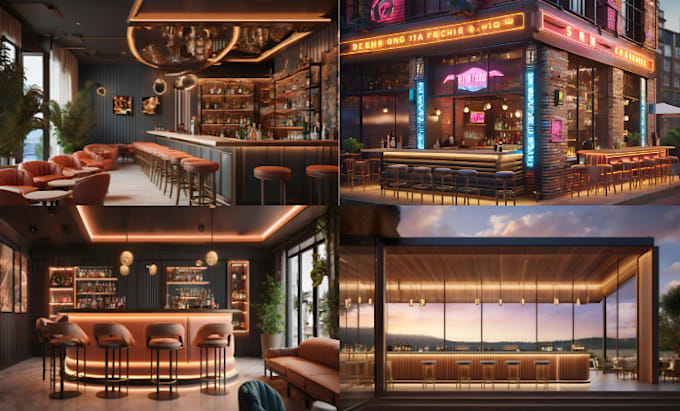 Do realistic 3d lounge bar interior an exterior design bar interior ...