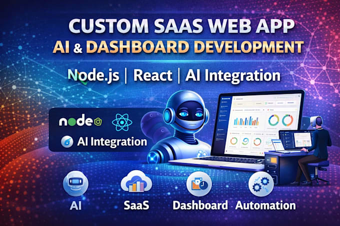 create develop custom web app, saas platform, ai web app, dashboard using node j