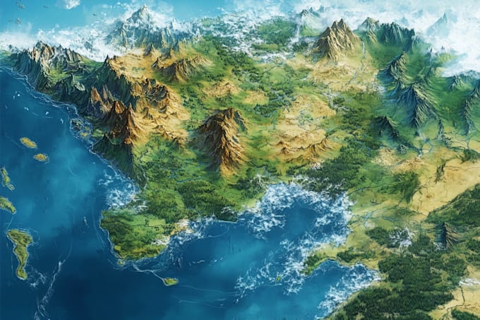 draw a custom map for fantasy, scifi, book or boardgame