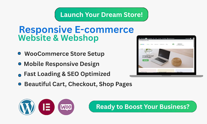 create a responsive ecommerce website and webshop using woocommerce