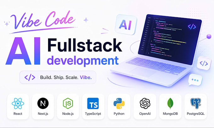 vibe code and build ai websites, web applications as your full stack developer