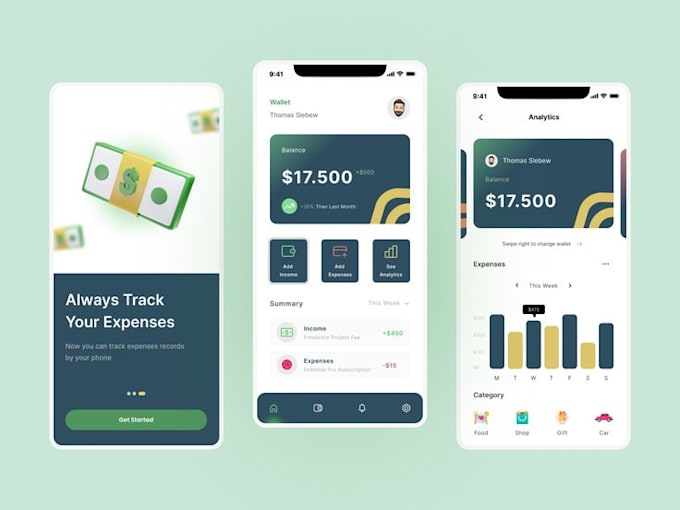 develop expense management app, financial planning app, spending analysis app