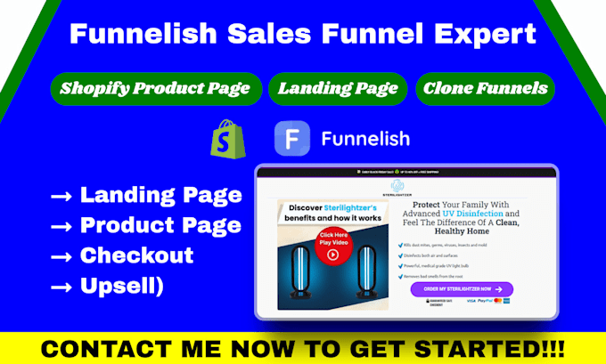 Design shopify landing page sales funnel with funnelish by Joellen ...