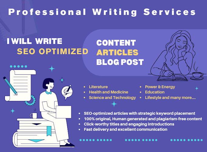 write SEO optimized content, articles and blog posts