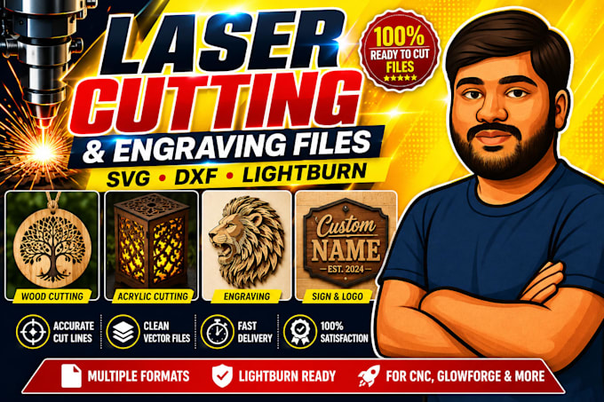 create svg dxf files for laser cutting and engraving