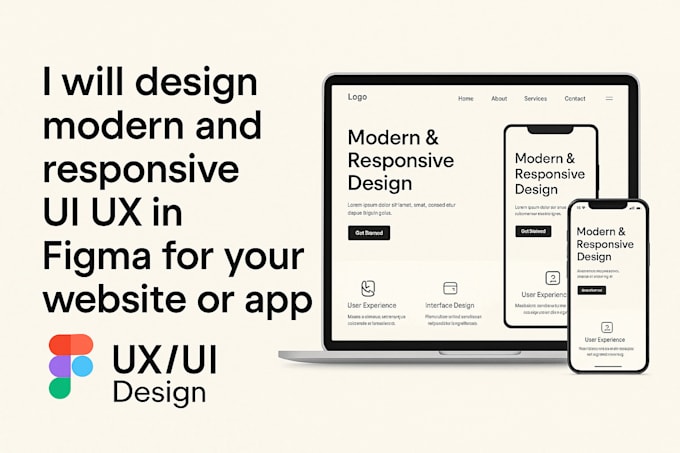Design modern and responsive ui ux in figma for your website or app by ...