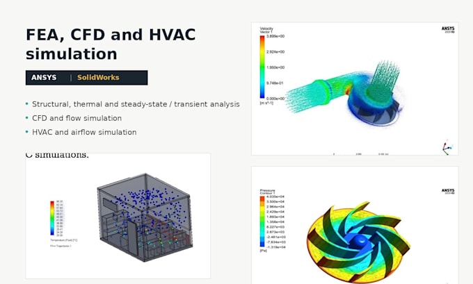 design mechanical parts cfd fea analysis in solidworks, ansys and ansys fluent