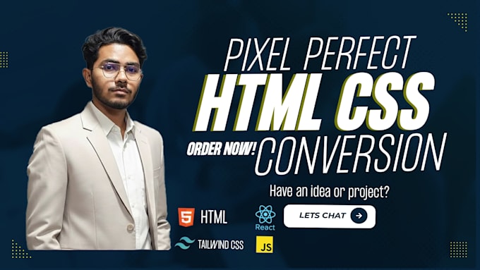 convert your figma, xd, or PSD design into responsive website