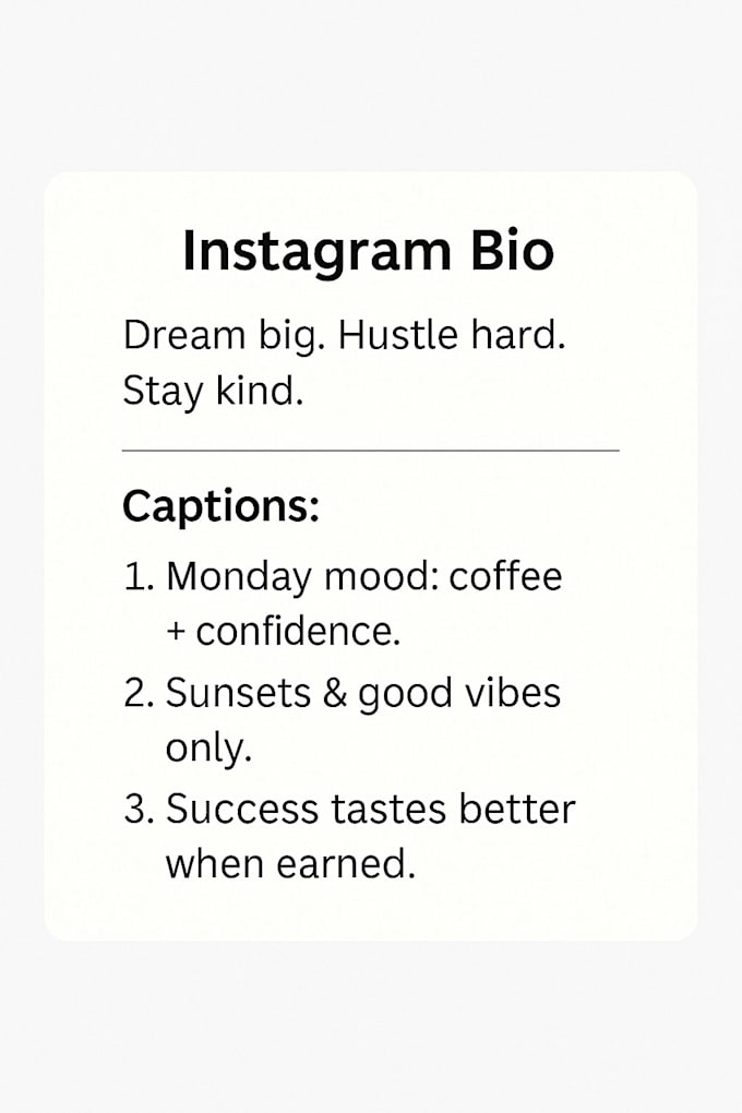 write creative captions for bios