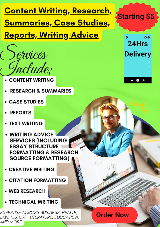 do quality content writing, formatting, research, summaries, reports  in 4 hours
