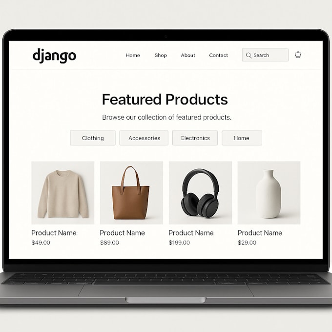 develop a custom ecommerce site using django