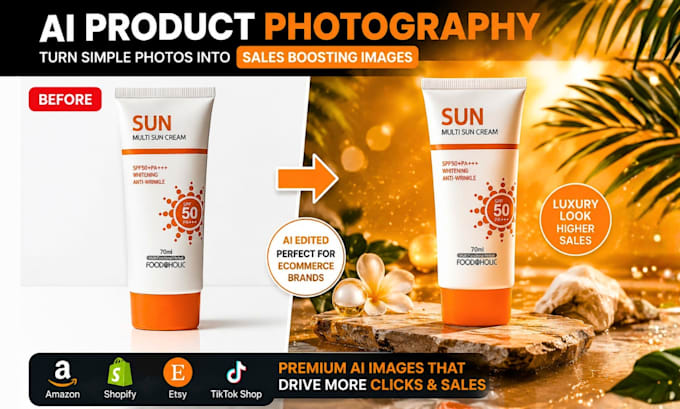 generate commercial ai product photography for ecommerce