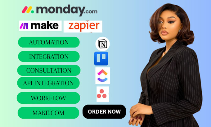 Setup your monday crm monday com clickup make com trello ai automation ...