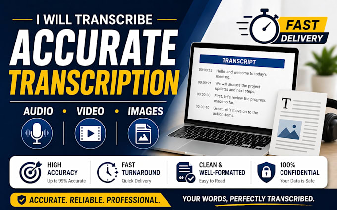 transcribe your audio, video, image files accurately