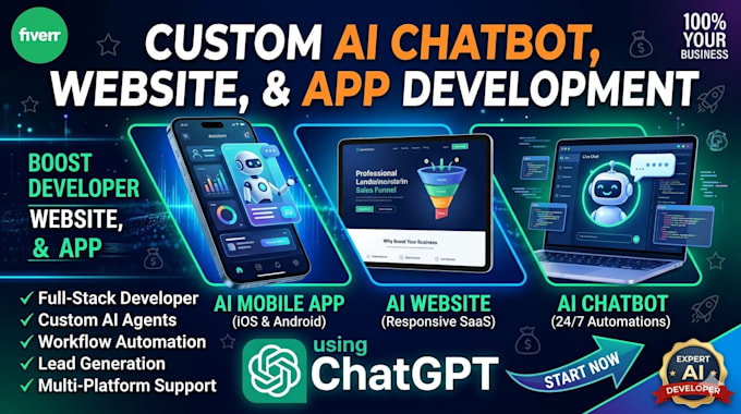 build custom ai chatbot, ai website, and ai app with speech