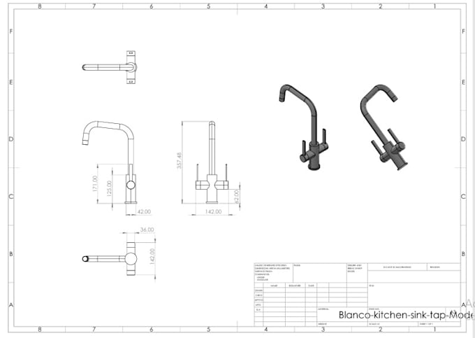 draft any 2d technical drawing in autocad and solidworks