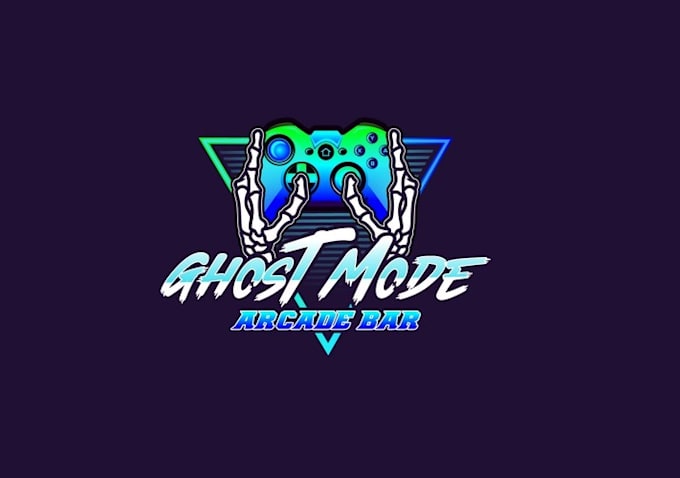 design ghost mode arcade bar logo