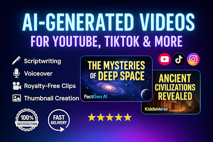 create ai videos scripts, voiceovers, editing for any platform