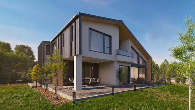 google map villa, real estate, luxury cgi,2d layout, house rendering, car park,