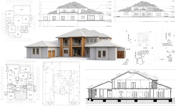 draw professional architectural floor plans, elevations and 3d models in revit