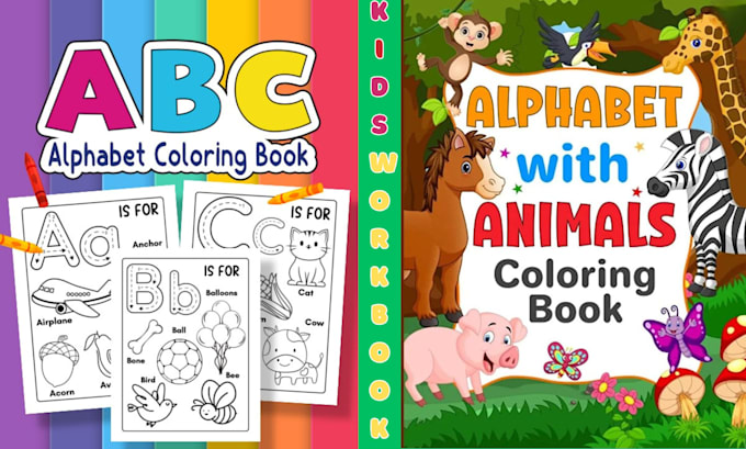 Design kids activity book worksheets tracing maze crossword puzzle