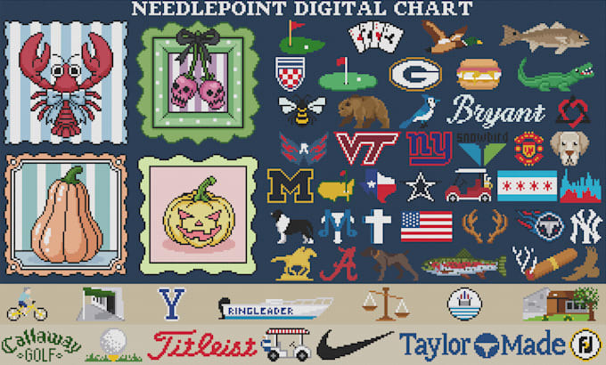 draw cross stitch and needlepoints pattern