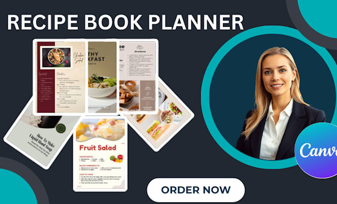 create unique recipe book, meal planner, nutrition guide in canva