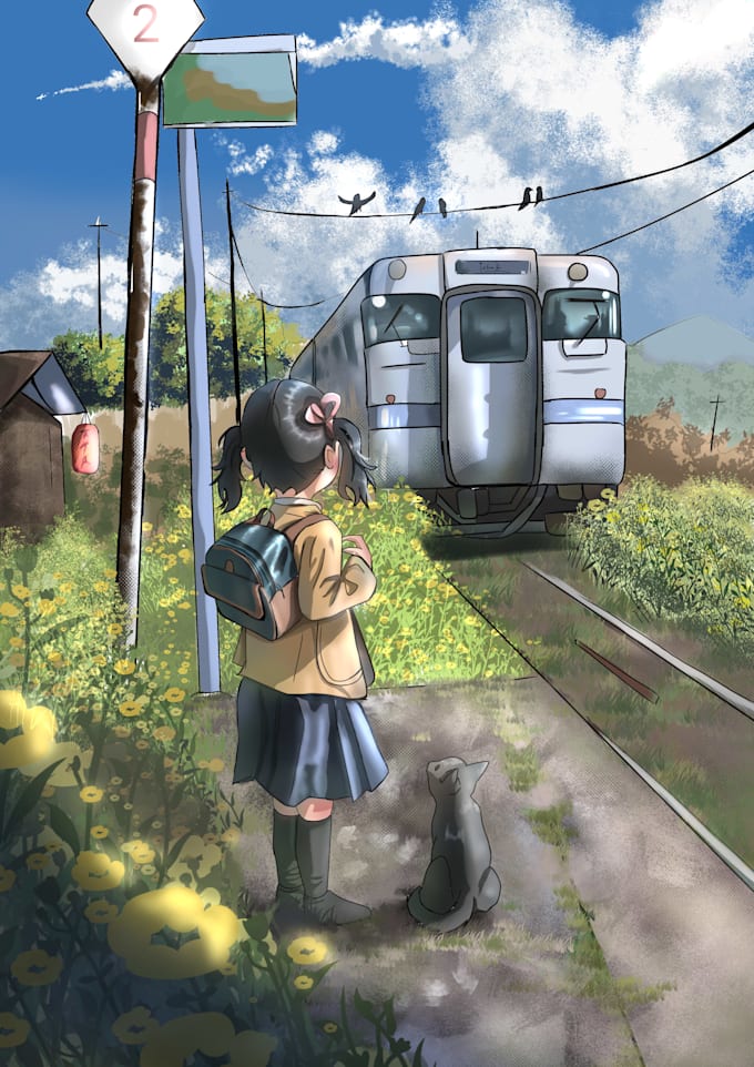 draw anime charecters and backgrounds , anime fanart