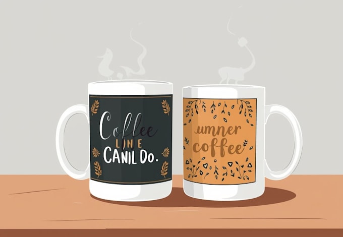 create a custom coffee mug design or coffee cup design