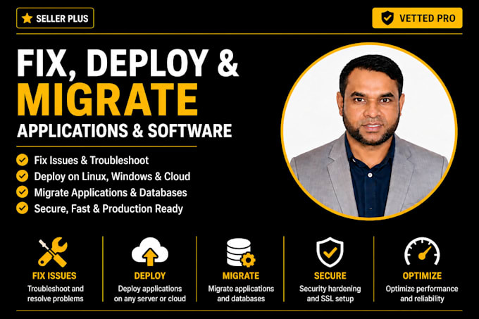 fix, deploy, migrate applications and software