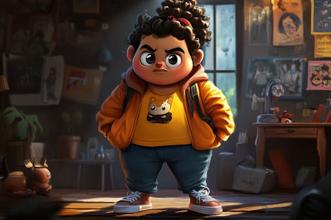 draw amazing cartoon character and scene