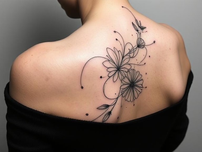create minimal line art tattoo