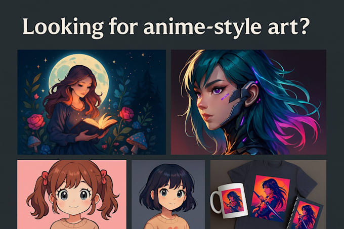 create cute anime or cartoon style illustrations