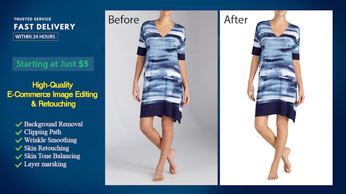 provide ecommerce  photo editing, image retouching