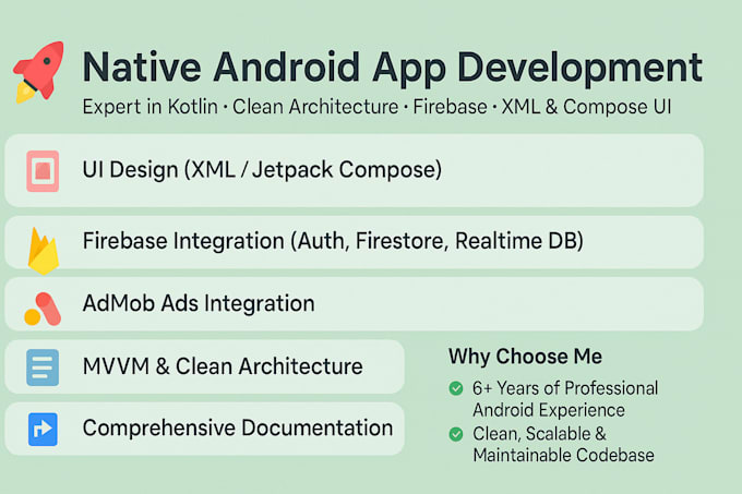 develop a high quality android app with modern UI
