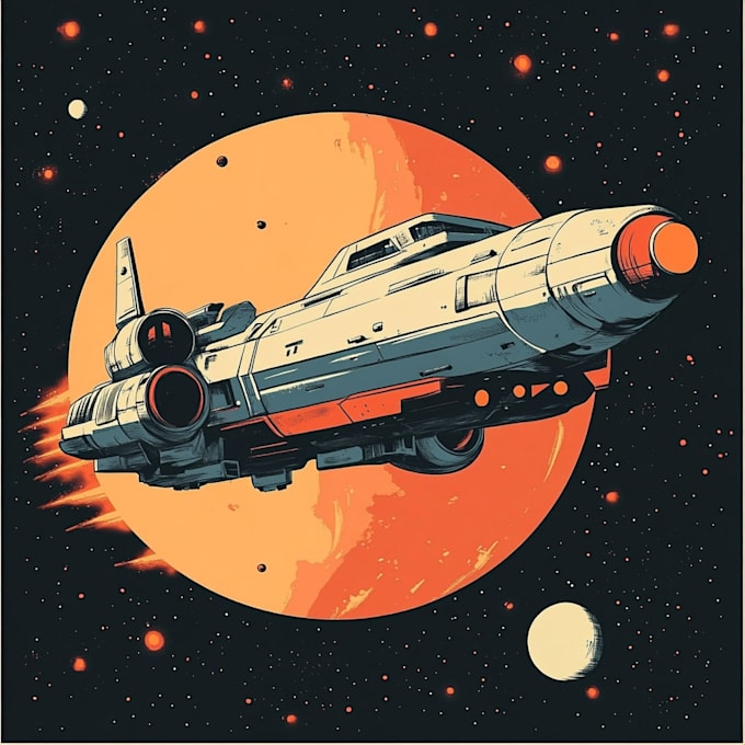 drawing sci fi spaceship design