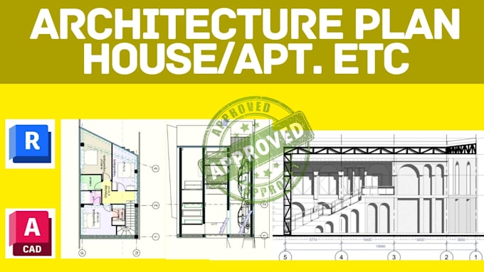 draw architectural plans in dwg autocad, revit